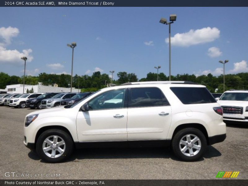 White Diamond Tricoat / Ebony 2014 GMC Acadia SLE AWD