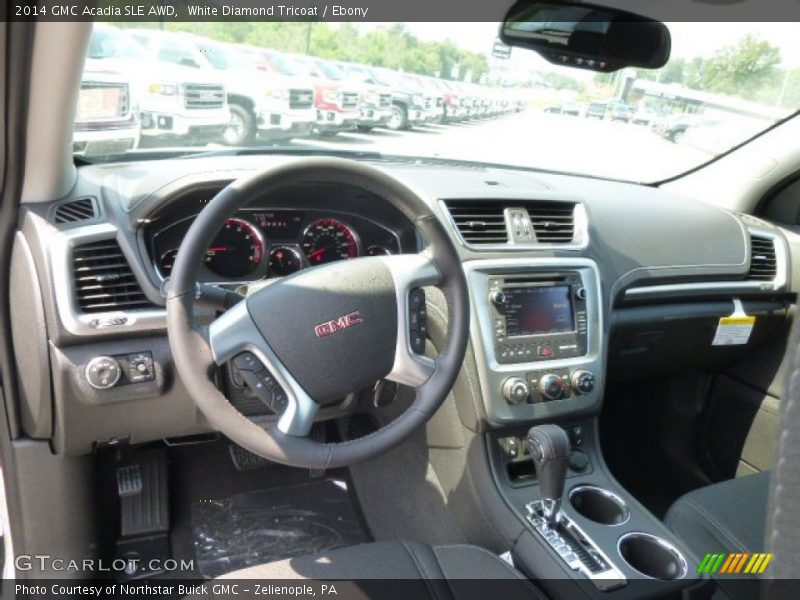 White Diamond Tricoat / Ebony 2014 GMC Acadia SLE AWD