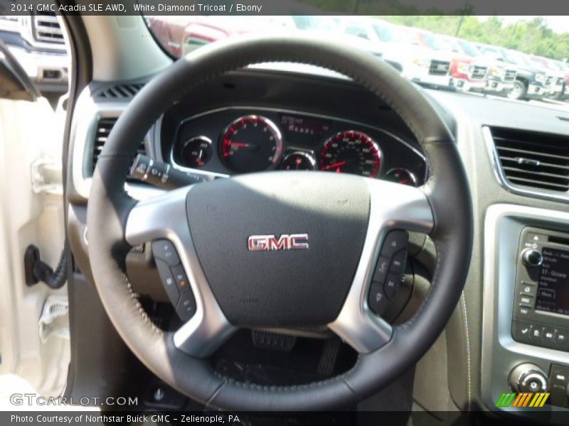 White Diamond Tricoat / Ebony 2014 GMC Acadia SLE AWD