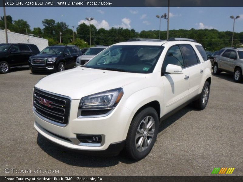 White Diamond Tricoat / Ebony 2015 GMC Acadia SLT AWD