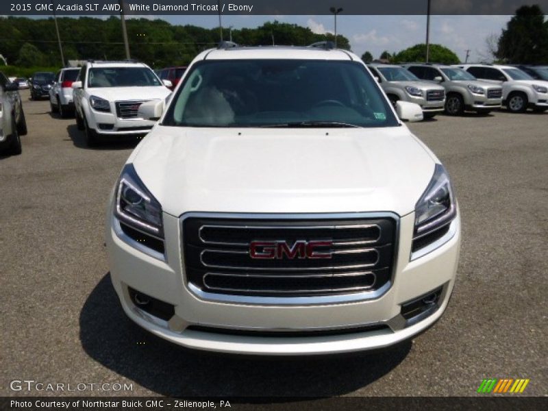 White Diamond Tricoat / Ebony 2015 GMC Acadia SLT AWD