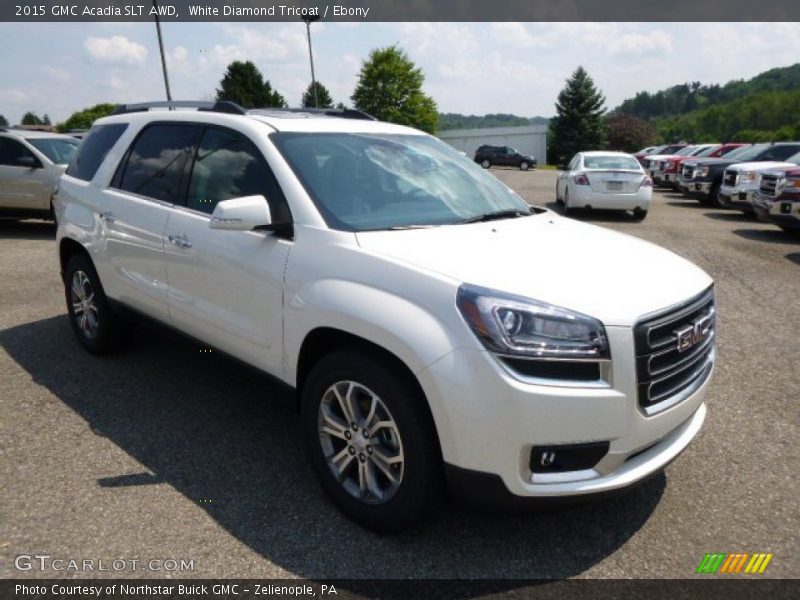 White Diamond Tricoat / Ebony 2015 GMC Acadia SLT AWD