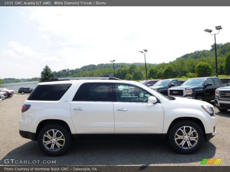 White Diamond Tricoat / Ebony 2015 GMC Acadia SLT AWD