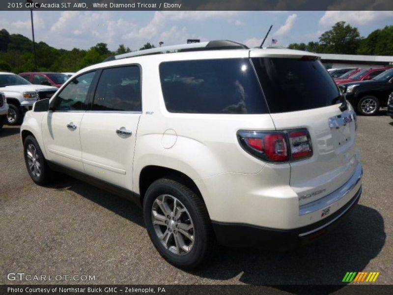 White Diamond Tricoat / Ebony 2015 GMC Acadia SLT AWD