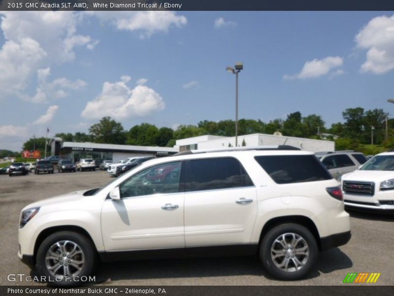 White Diamond Tricoat / Ebony 2015 GMC Acadia SLT AWD