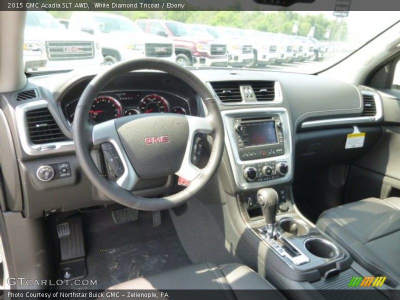 White Diamond Tricoat / Ebony 2015 GMC Acadia SLT AWD