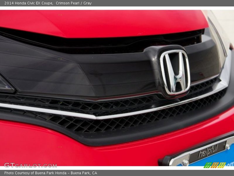 Crimson Pearl / Gray 2014 Honda Civic EX Coupe