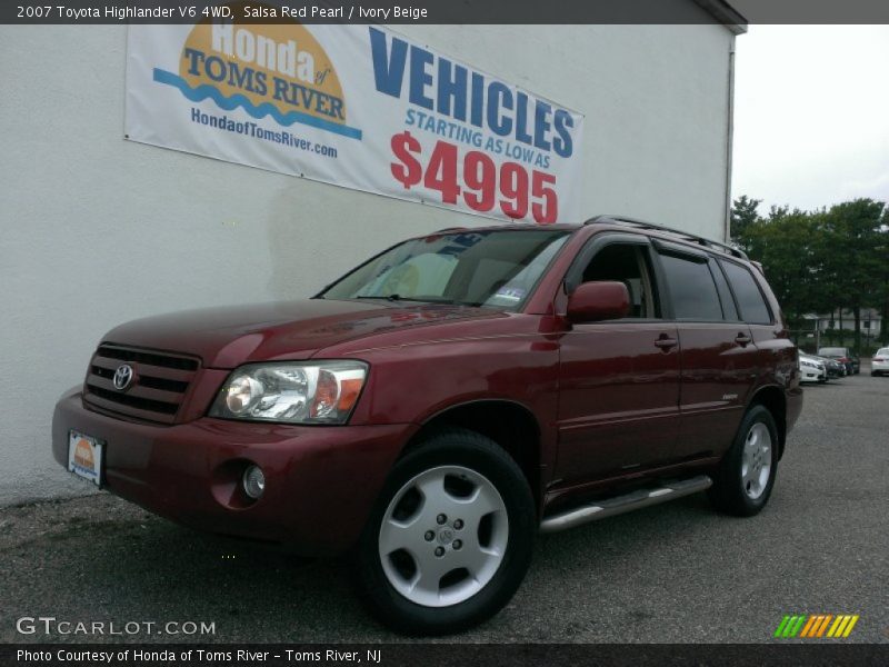 Salsa Red Pearl / Ivory Beige 2007 Toyota Highlander V6 4WD