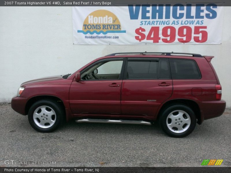 Salsa Red Pearl / Ivory Beige 2007 Toyota Highlander V6 4WD