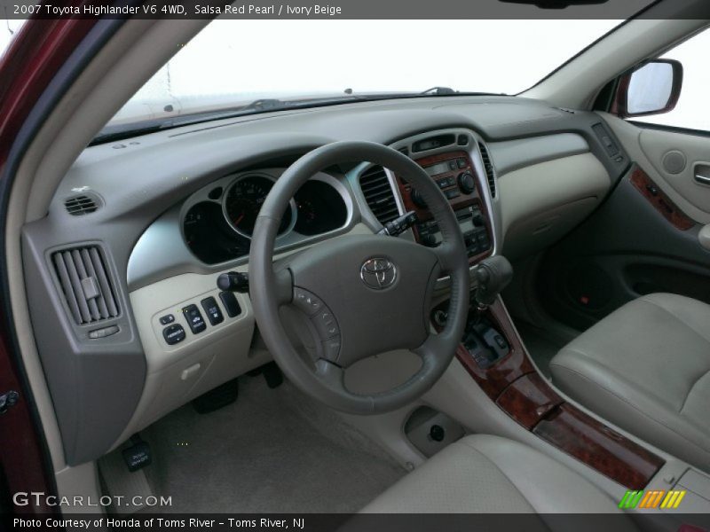 Salsa Red Pearl / Ivory Beige 2007 Toyota Highlander V6 4WD