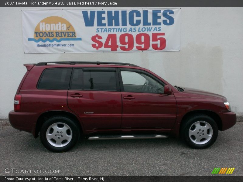 Salsa Red Pearl / Ivory Beige 2007 Toyota Highlander V6 4WD