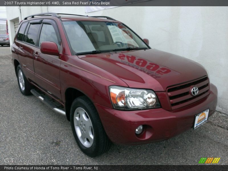 Salsa Red Pearl / Ivory Beige 2007 Toyota Highlander V6 4WD