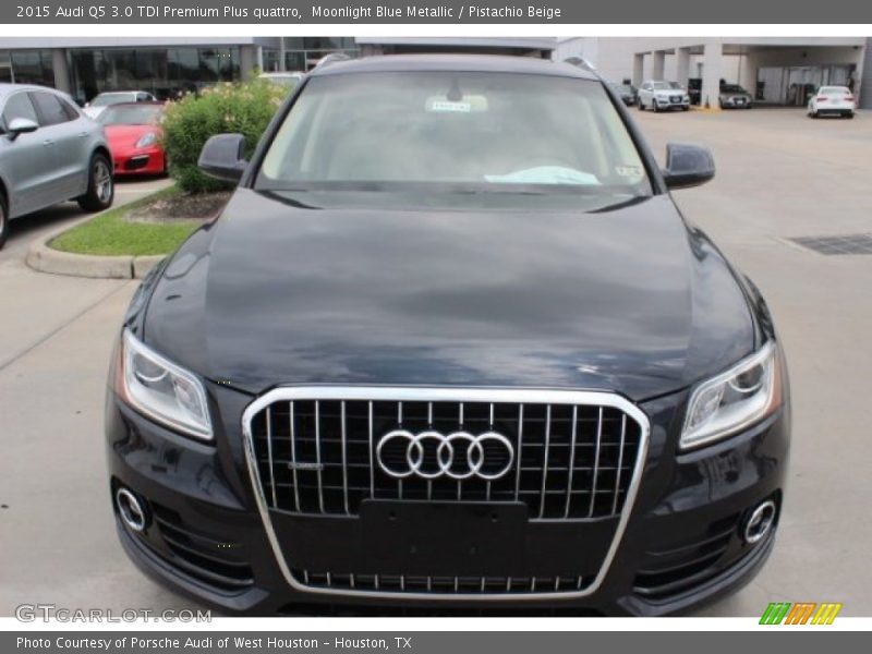 Moonlight Blue Metallic / Pistachio Beige 2015 Audi Q5 3.0 TDI Premium Plus quattro