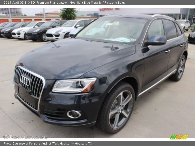 Moonlight Blue Metallic / Pistachio Beige 2015 Audi Q5 3.0 TDI Premium Plus quattro