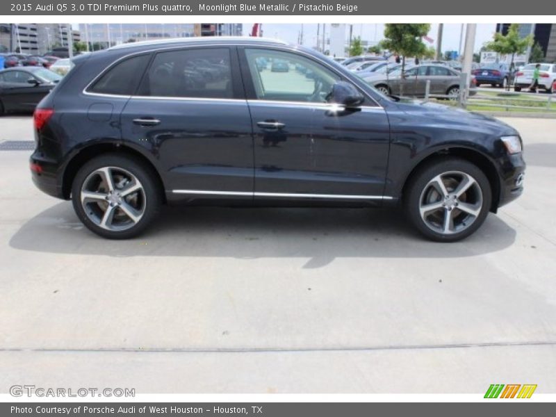 Moonlight Blue Metallic / Pistachio Beige 2015 Audi Q5 3.0 TDI Premium Plus quattro