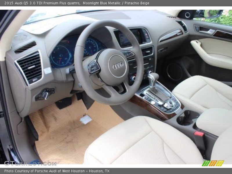 Moonlight Blue Metallic / Pistachio Beige 2015 Audi Q5 3.0 TDI Premium Plus quattro