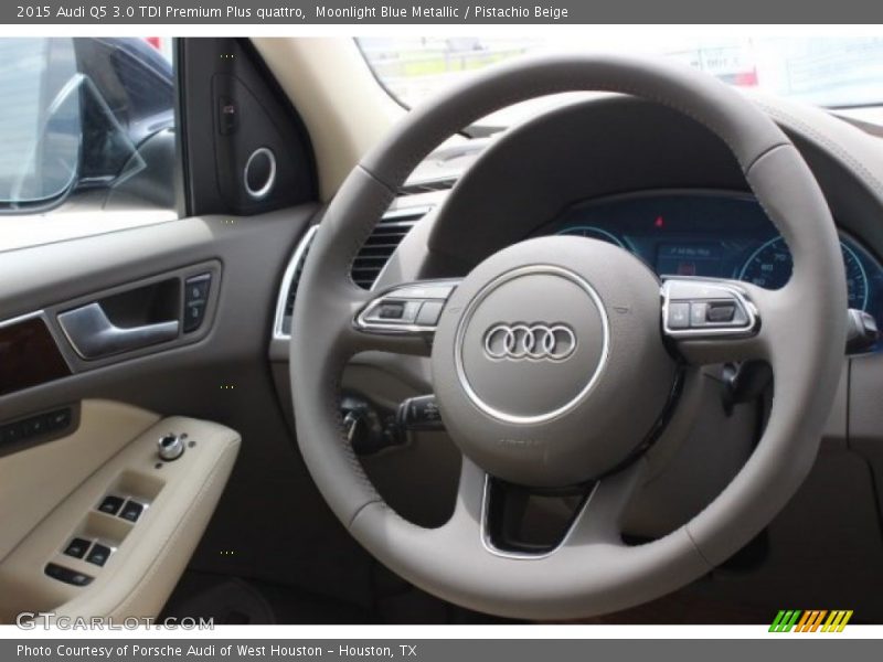 Moonlight Blue Metallic / Pistachio Beige 2015 Audi Q5 3.0 TDI Premium Plus quattro
