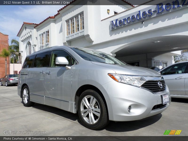 Brilliant Silver / Gray 2012 Nissan Quest 3.5 LE