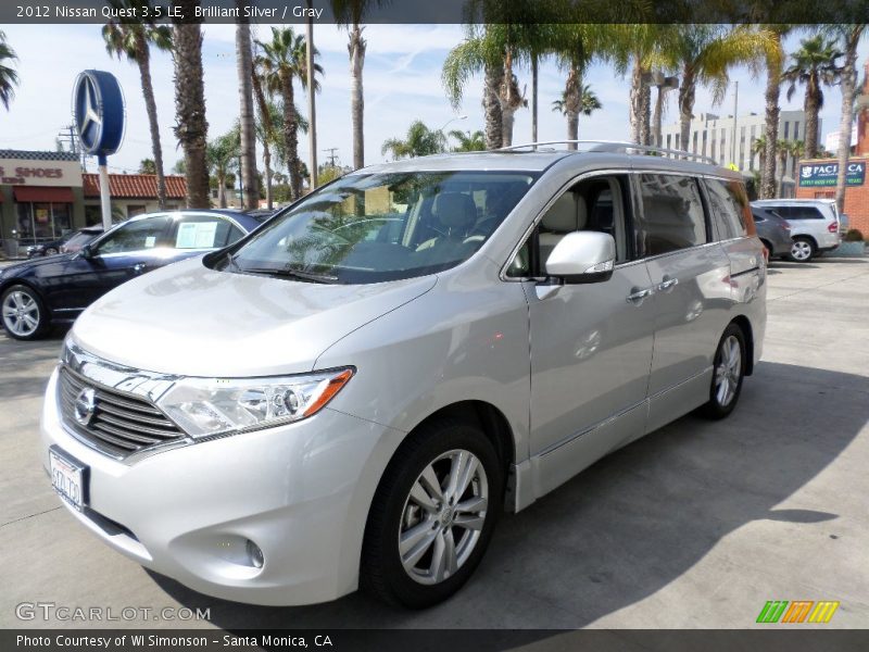 Brilliant Silver / Gray 2012 Nissan Quest 3.5 LE