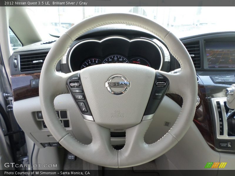 Brilliant Silver / Gray 2012 Nissan Quest 3.5 LE