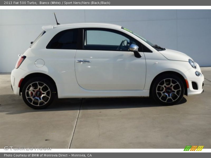 Bianco (White) / Sport Nero/Nero (Black/Black) 2013 Fiat 500 Turbo