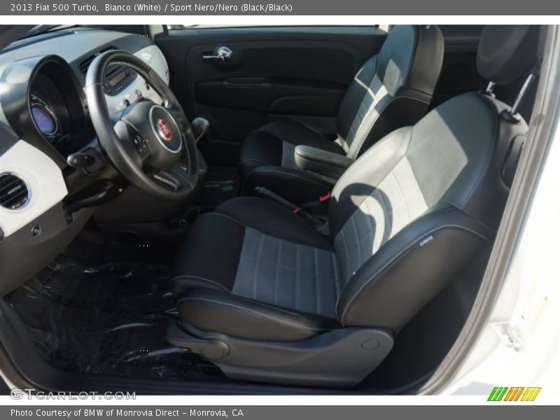 Bianco (White) / Sport Nero/Nero (Black/Black) 2013 Fiat 500 Turbo