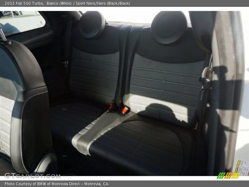 Bianco (White) / Sport Nero/Nero (Black/Black) 2013 Fiat 500 Turbo