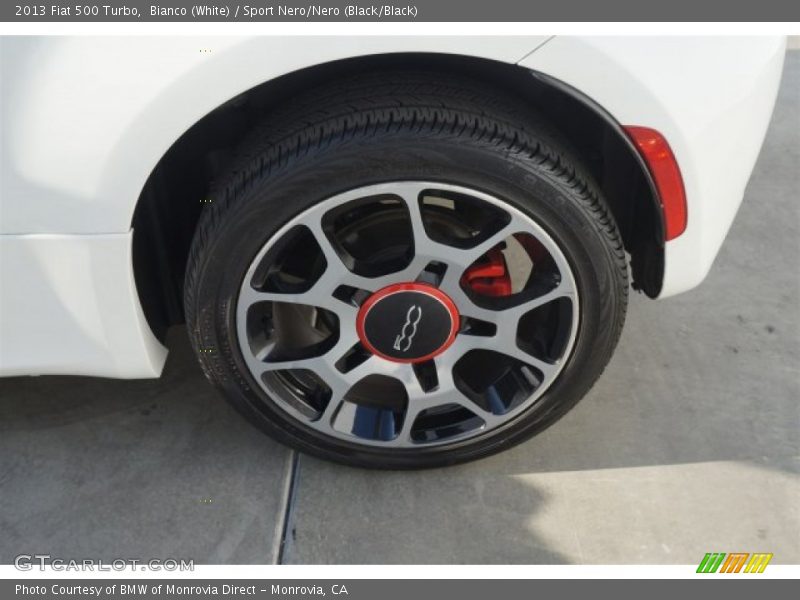 Bianco (White) / Sport Nero/Nero (Black/Black) 2013 Fiat 500 Turbo