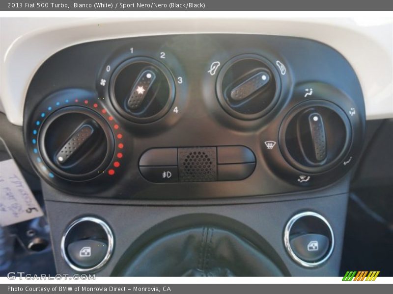 Bianco (White) / Sport Nero/Nero (Black/Black) 2013 Fiat 500 Turbo