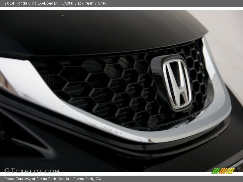 Crystal Black Pearl / Gray 2014 Honda Civic EX-L Sedan
