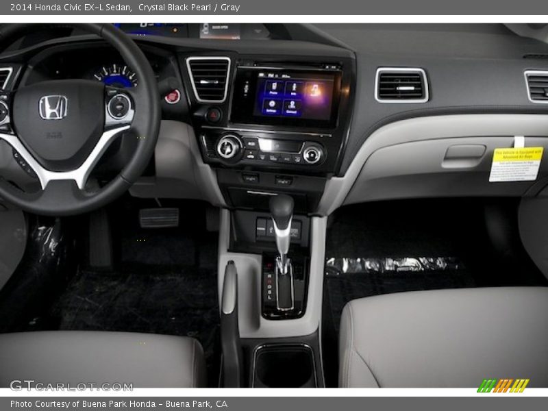 Crystal Black Pearl / Gray 2014 Honda Civic EX-L Sedan