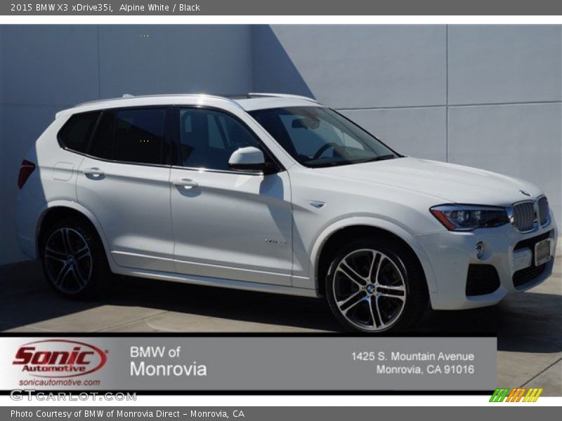 Alpine White / Black 2015 BMW X3 xDrive35i