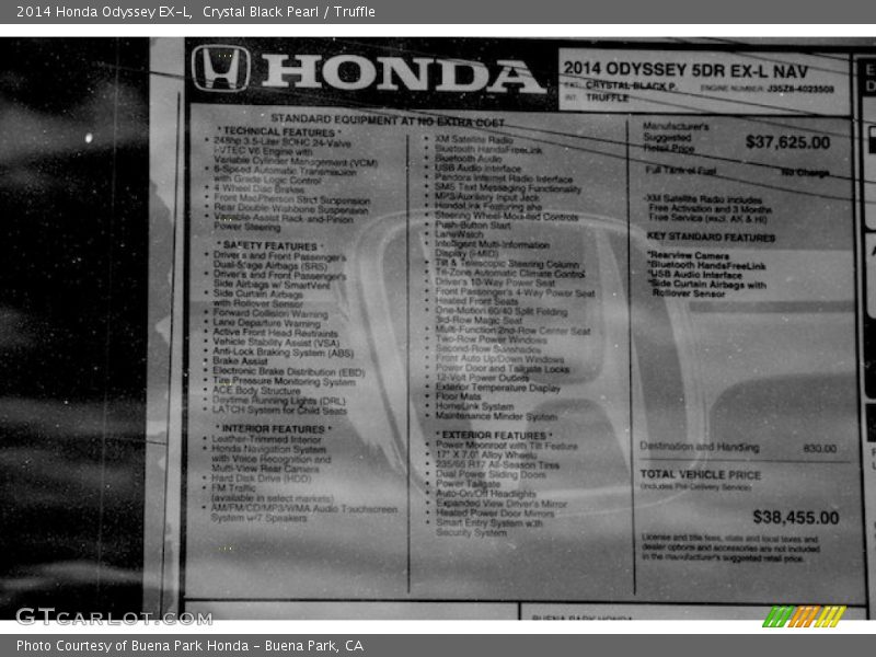 Crystal Black Pearl / Truffle 2014 Honda Odyssey EX-L