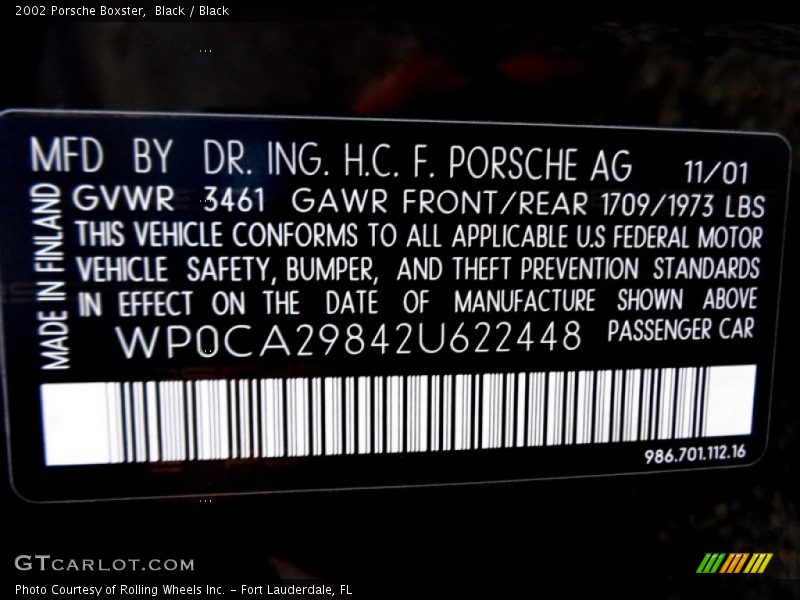 Black / Black 2002 Porsche Boxster