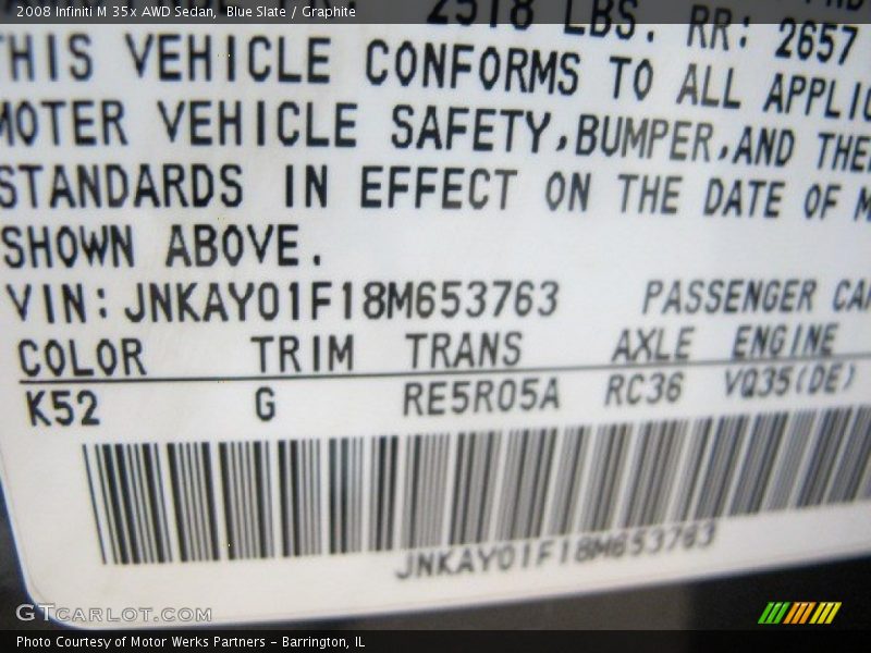 Blue Slate / Graphite 2008 Infiniti M 35x AWD Sedan