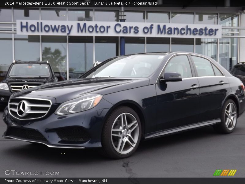 Lunar Blue Metallic / Porcelain/Black 2014 Mercedes-Benz E 350 4Matic Sport Sedan