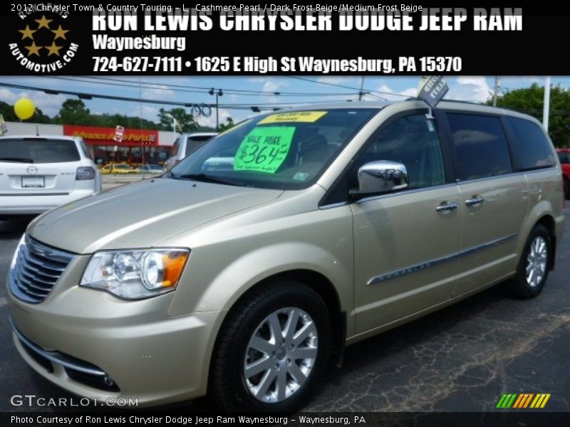 Cashmere Pearl / Dark Frost Beige/Medium Frost Beige 2012 Chrysler Town & Country Touring - L