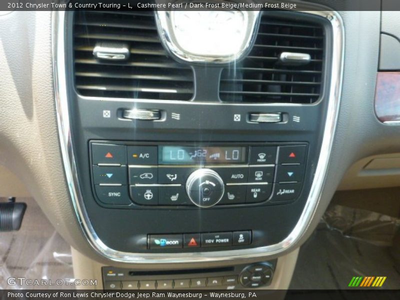 Cashmere Pearl / Dark Frost Beige/Medium Frost Beige 2012 Chrysler Town & Country Touring - L