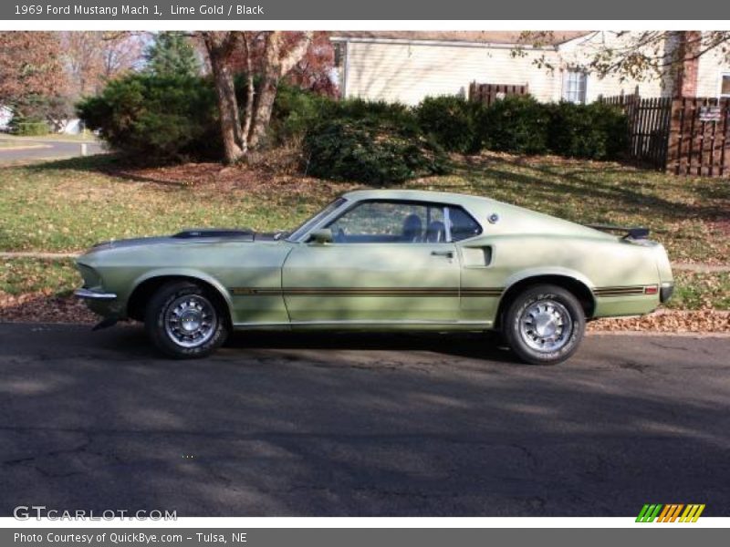 Lime Gold / Black 1969 Ford Mustang Mach 1