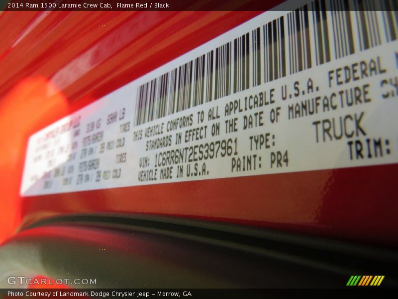 Flame Red / Black 2014 Ram 1500 Laramie Crew Cab