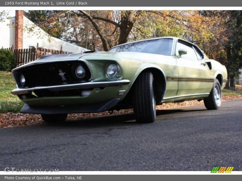 Lime Gold / Black 1969 Ford Mustang Mach 1