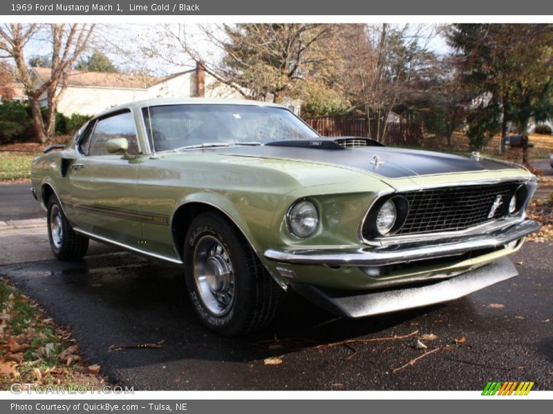 Lime Gold / Black 1969 Ford Mustang Mach 1