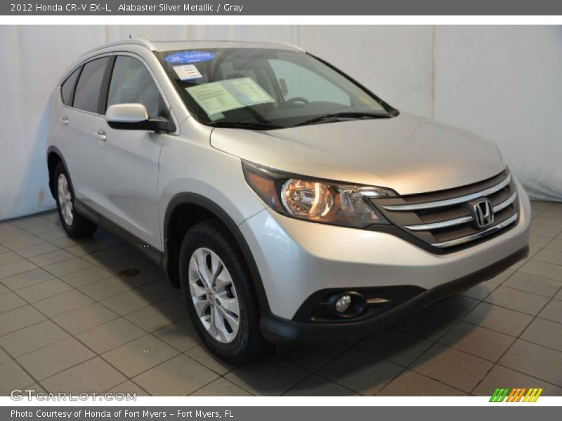 Alabaster Silver Metallic / Gray 2012 Honda CR-V EX-L