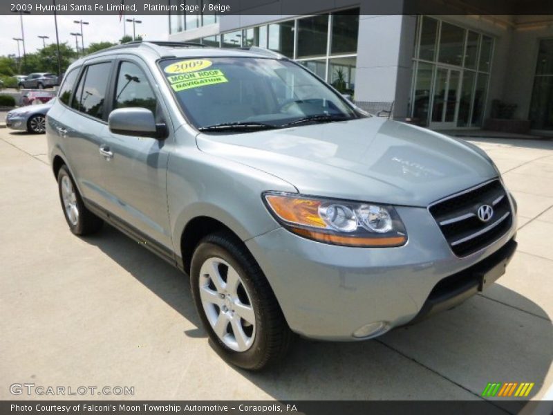 Platinum Sage / Beige 2009 Hyundai Santa Fe Limited