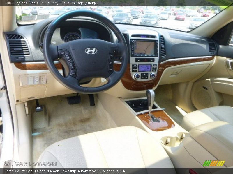 Platinum Sage / Beige 2009 Hyundai Santa Fe Limited