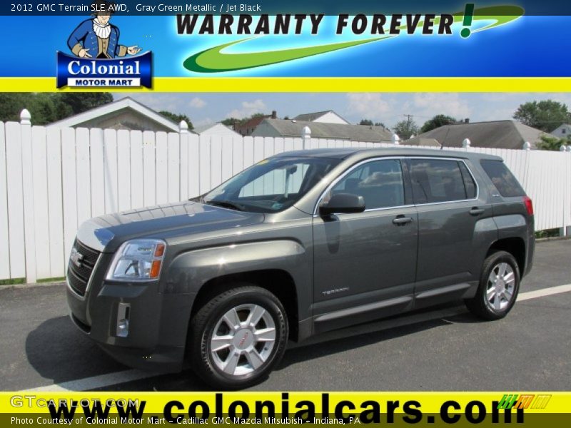 Gray Green Metallic / Jet Black 2012 GMC Terrain SLE AWD