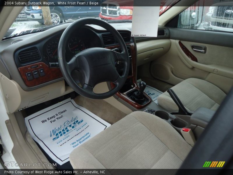 White Frost Pearl / Beige 2004 Subaru Outback Wagon