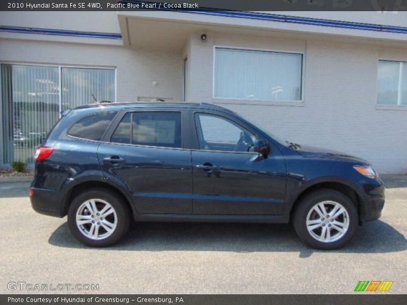 Pacific Blue Pearl / Cocoa Black 2010 Hyundai Santa Fe SE 4WD