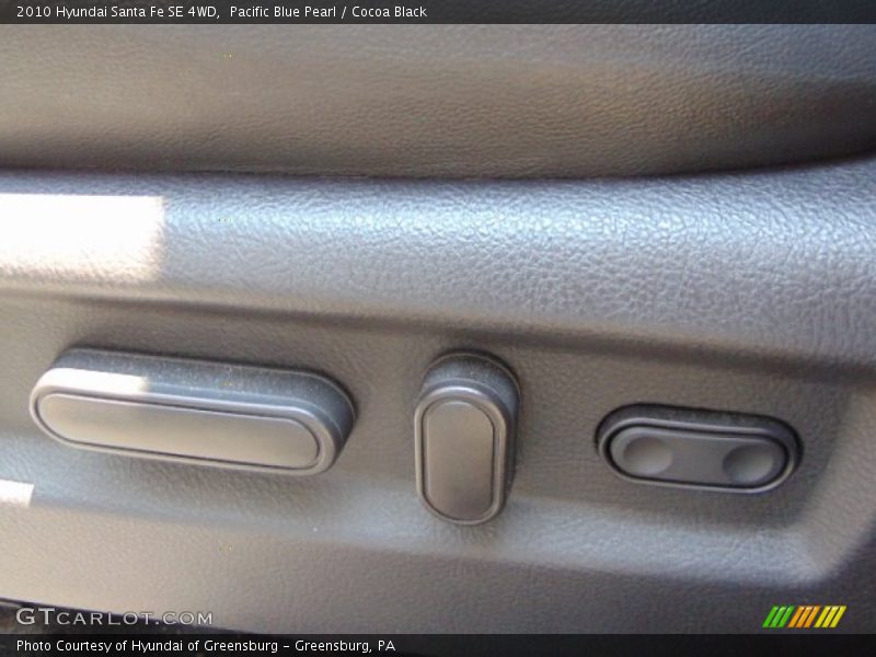 Pacific Blue Pearl / Cocoa Black 2010 Hyundai Santa Fe SE 4WD