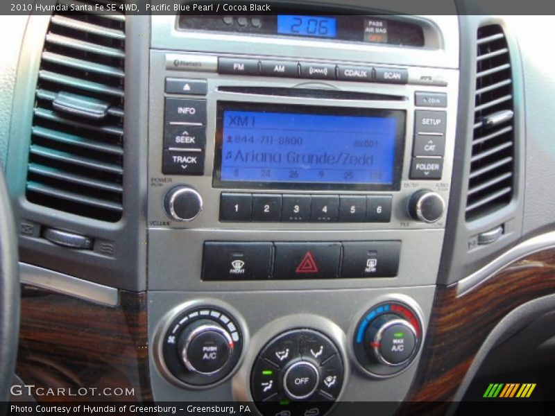 Pacific Blue Pearl / Cocoa Black 2010 Hyundai Santa Fe SE 4WD